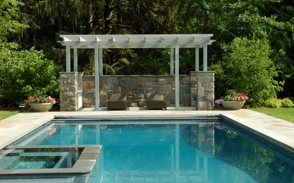 pergola backyard pool