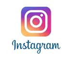 An instagram logo on a black background with a home motif.