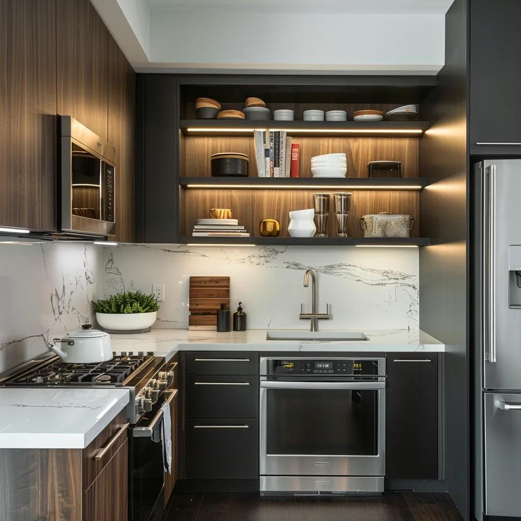 Atlanta-Midtown Condo Remodeling Tips: How to Maximize Small Spaces with Smart Design 8 Efficient L-shaped kitchen layout in a small Midtown Atlanta condo