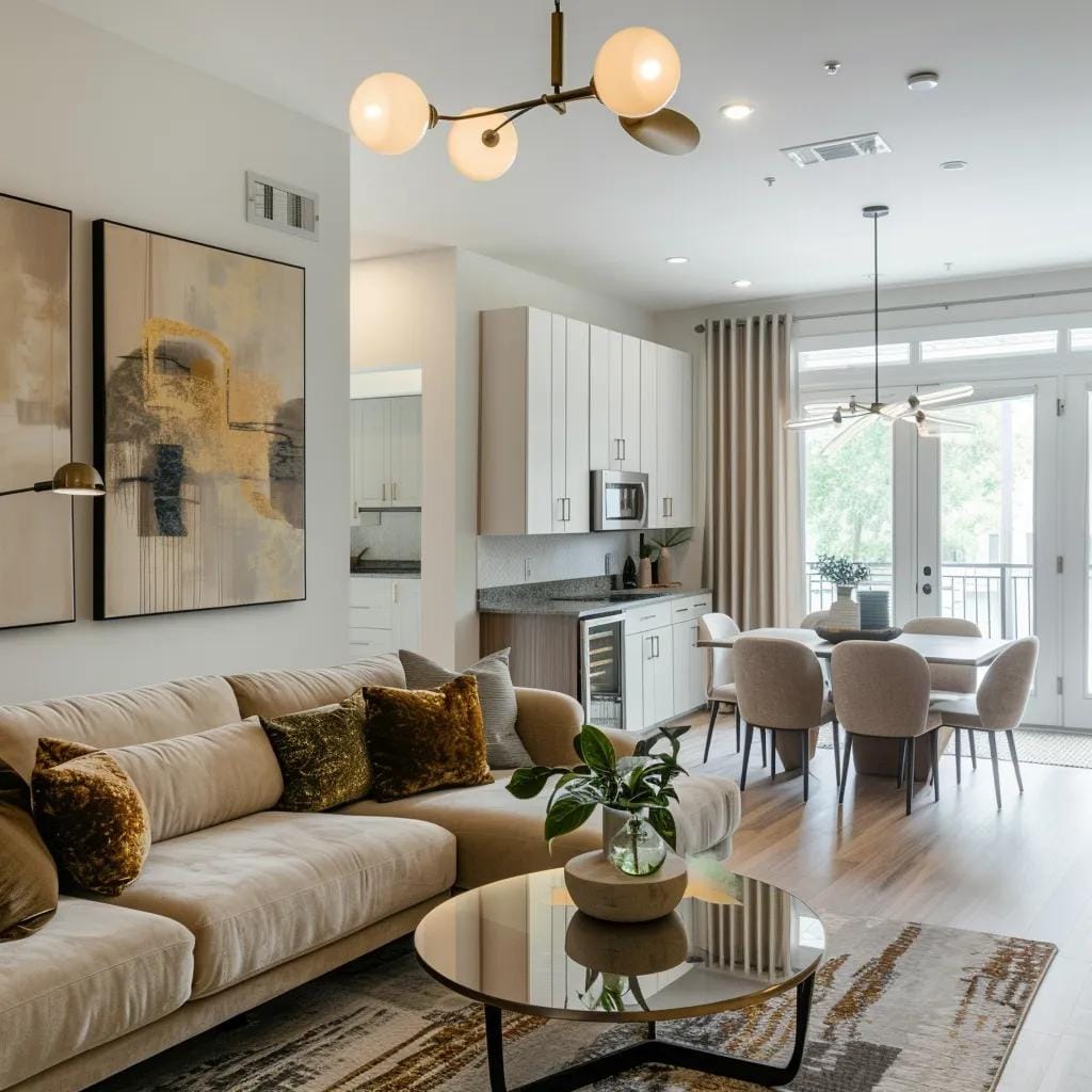 Modern Midtown Atlanta condo interior showcasing smart design and space maximization