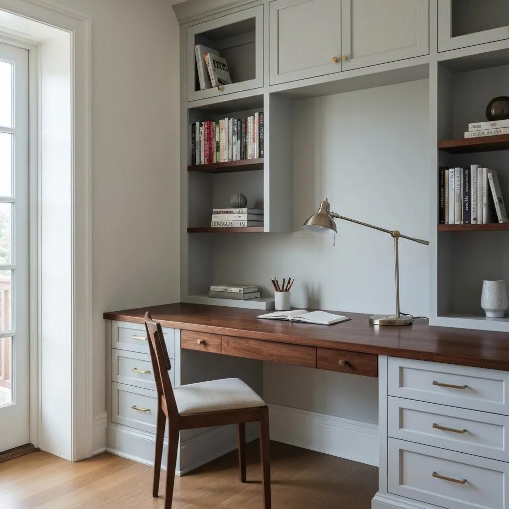Brookhaven GA Home Office Remodeling Ideas for a Productive Workspace 2 Custom built-in desk and cabinetry enhancing home office organization