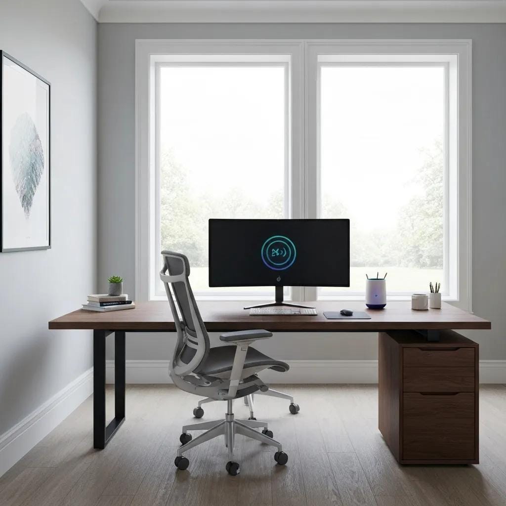 Brookhaven GA Home Office Remodeling Ideas for a Productive Workspace 7 Smart technology integration in a modern home office for enhanced workflow